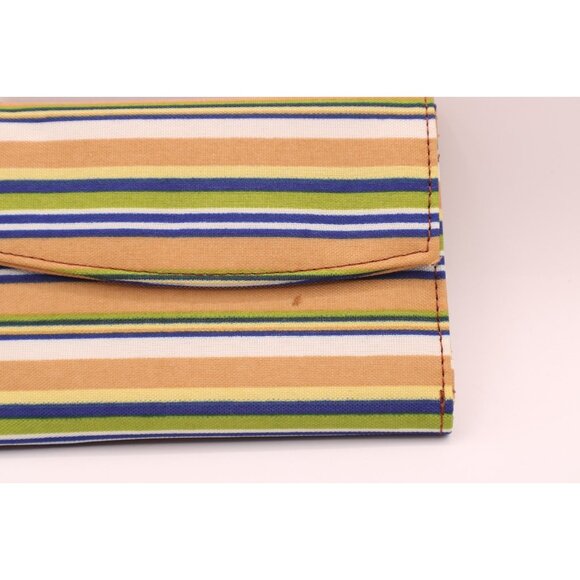 Striped Tri-Fold Wallet Coin Purse Money Card Organizer Pockets Small 5x4" - Picture 6 of 12
